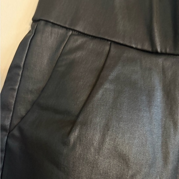 WHITE FOX Black Faux Leather skinny High Waisted Pants size S - Picture 3 of 4